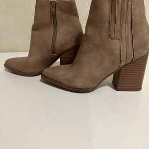 Indigo Taupe Block Heel Boots
